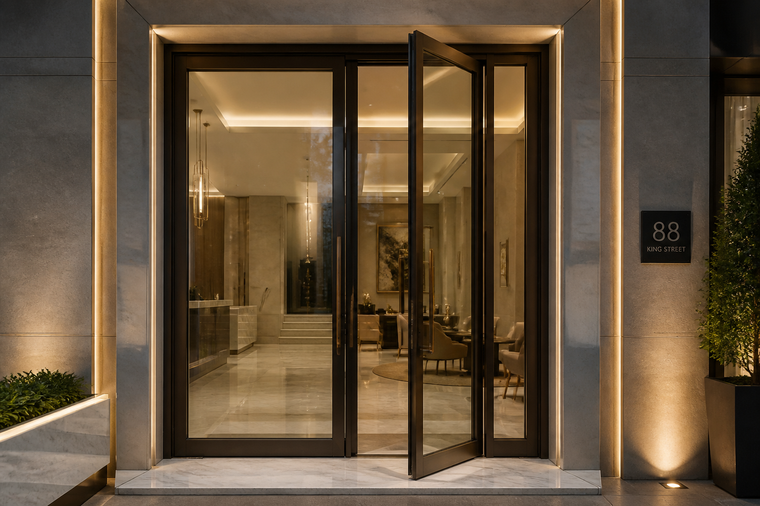 Self-closing swing door systems
