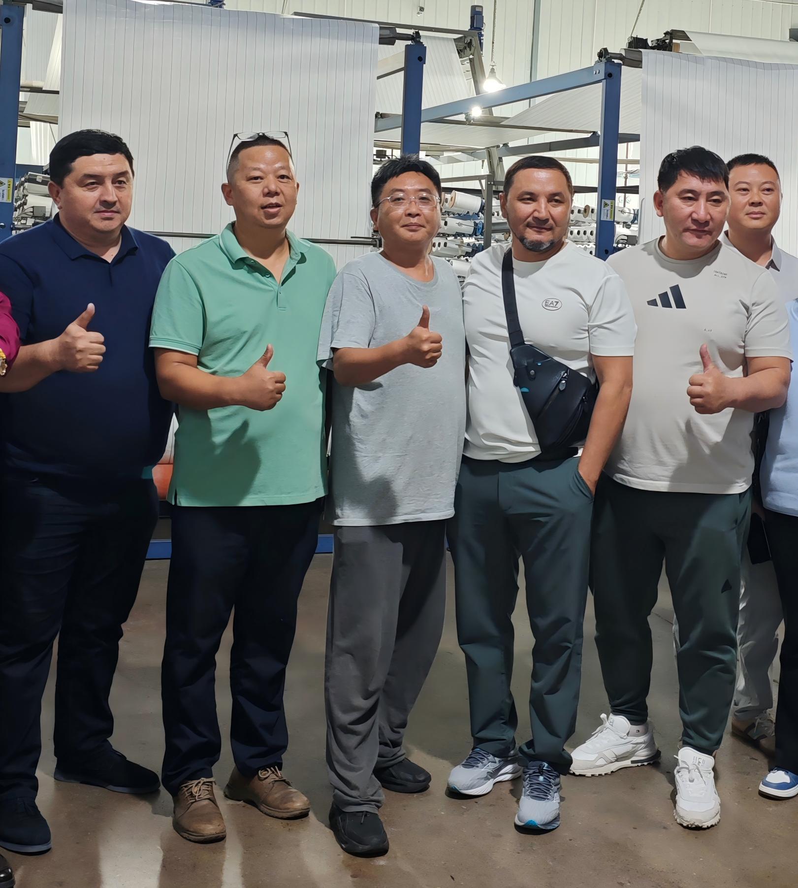 Kazakhstan clients visit HOKBG factory to know Anti-UV grow bags for trees planting
