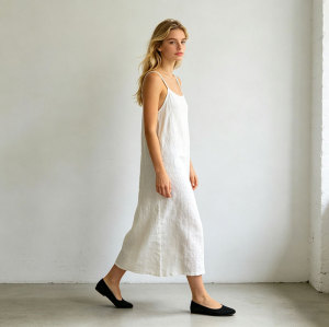 Minimalist Linen Slip Dress – Breathable Summer Maxi Dress for Effortless Style