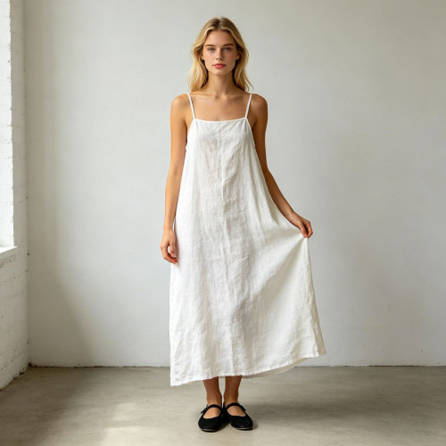 Minimalist Linen Slip Dress – Breathable Summer Maxi Dress for Effortless Style