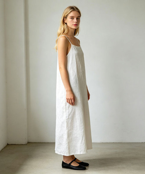 Minimalist Linen Slip Dress – Breathable Summer Maxi Dress for Effortless Style