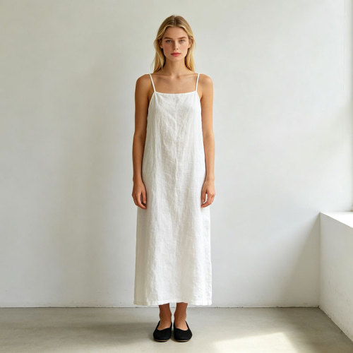 Minimalist Linen Slip Dress – Breathable Summer Maxi Dress for Effortless Style