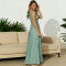 Sage Green Linen Maxi Dress | Sleeveless Waist Tie Summer Dress | KOSSR