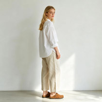 Beige Linen Wide Leg Pants – Relaxed Fit High Waist Summer Trousers for Effortless Style
