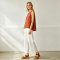 White Linen Wide Leg Pants – Lightweight High Waist Summer Trousers for Effortless Style
