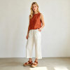 White Linen Wide Leg Pants – Lightweight High Waist Summer Trousers for Effortless Style