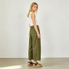 Olive Green Linen Wide Leg Pants – High Waist Breathable Summer Trousers for Effortless Style