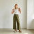 Olive Green Linen Wide Leg Pants – High Waist Breathable Summer Trousers for Effortless Style