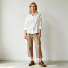 Khaki Linen Pants – High Waist Breathable Summer Trousers for Effortless Everyday Style