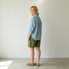 Olive Green Linen Shorts – High Waist Breathable Summer Shorts with Relaxed Fit