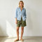 Olive Green Linen Shorts – High Waist Breathable Summer Shorts with Relaxed Fit