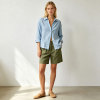 Olive Green Linen Shorts – High Waist Breathable Summer Shorts with Relaxed Fit