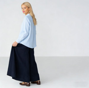 Light Blue Linen Shirt – Breathable Relaxed Fit Button-Up Shirt for Everyday Elegance