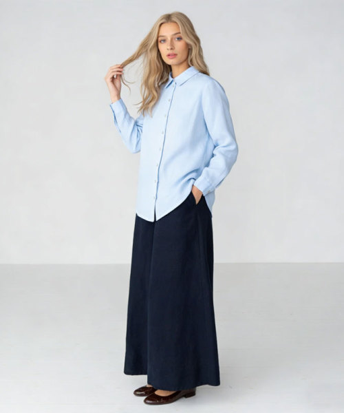 Light Blue Linen Shirt – Breathable Relaxed Fit Button-Up Shirt for Everyday Elegance