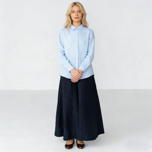 Light Blue Linen Shirt – Breathable Relaxed Fit Button-Up Shirt for Everyday Elegance