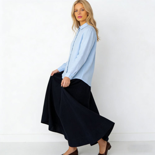 Light Blue Linen Shirt – Breathable Relaxed Fit Button-Up Shirt for Everyday Elegance