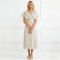 KOSSR Floral Linen Midi Dress – Lightweight French Cottagecore Summer Dress