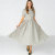 Gingham Floral Linen Midi Dress | Vintage Collar Dress Women | KOSSR