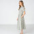 Gingham Floral Linen Midi Dress | Vintage Collar Dress Women | KOSSR