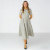 Gingham Floral Linen Midi Dress | Vintage Collar Dress Women | KOSSR