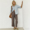 Linen Straight Leg Pants Women | Elastic Waist Linen Trousers | KOSSR