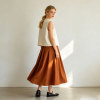 Linen Midi Skirt Women | High Waist A-Line Linen Skirt | KOSSR
