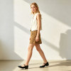 Linen Mini Skirt Women | Plaid High Waist A-Line Skirt | KOSSR