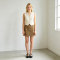 Linen Mini Skirt Women | Plaid High Waist A-Line Skirt | KOSSR