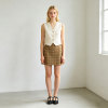 Linen Mini Skirt Women | Plaid High Waist A-Line Skirt | KOSSR