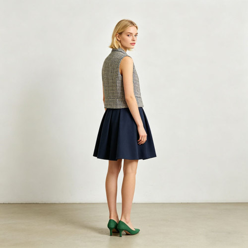 Linen Mini Skirt for Women | A-Line Pleated Summer Skirt | KOSSR