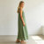 Sage Green Linen Maxi Dress | Sleeveless Waist Tie Summer Dress | KOSSR