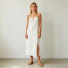 White Linen Slip Maxi Dress for Women | Minimal Summer Linen Dress | KOSSR