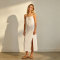 White Linen Slip Maxi Dress for Women | Minimal Summer Linen Dress | KOSSR