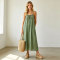 Sage Green Linen Maxi Dress for Women | Relaxed Resort Linen Dress | KOSSR