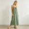 Sage Green Linen Maxi Dress for Women | Relaxed Resort Linen Dress | KOSSR