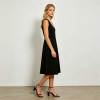 Black Linen Sleeveless Midi Dress for Women | Elegant Linen Dress | KOSSR