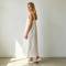 White Linen Sleeveless Maxi Dress for Women | Minimalist Linen Dress | KOSSR