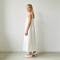White Linen Sleeveless Maxi Dress for Women | Minimalist Linen Dress | KOSSR