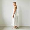 White Linen Sleeveless Maxi Dress for Women | Minimalist Linen Dress | KOSSR