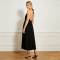 Black Linen Halter Maxi Dress for Women | Elegant Open Back Linen Dress | KOSSR