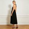 Black Linen Halter Maxi Dress for Women | Elegant Open Back Linen Dress | KOSSR