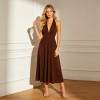 Chocolate Brown Linen Halter Maxi Dress | Elegant Open Back Linen Dress | KOSSR