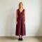 Burgundy Linen Wrap Dress | Sleeveless Linen Maxi Dress | KOSSR