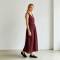 Burgundy Linen Wrap Dress | Sleeveless Linen Maxi Dress | KOSSR
