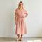 Blush Pink Linen Wrap Dress | Relaxed Linen Midi Dress | KOSSR