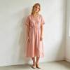 Blush Pink Linen Wrap Dress | Relaxed Linen Midi Dress | KOSSR