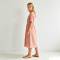 Blush Pink Linen Wrap Dress | Relaxed Linen Midi Dress | KOSSR