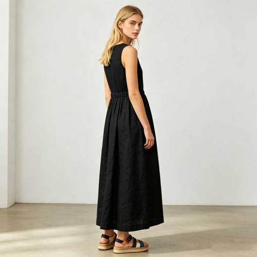Linen A-Line Maxi Dress | Sleeveless Linen Summer Dress | KOSSR