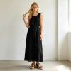 Linen A-Line Maxi Dress | Sleeveless Linen Summer Dress | KOSSR