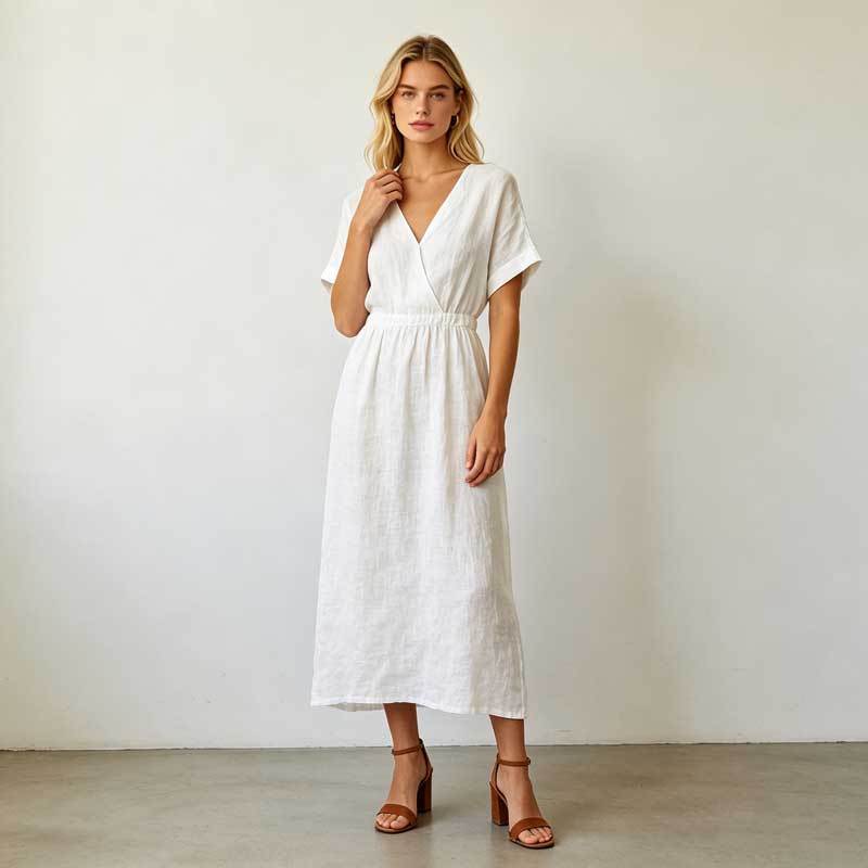 Linen A-Line Maxi Dress